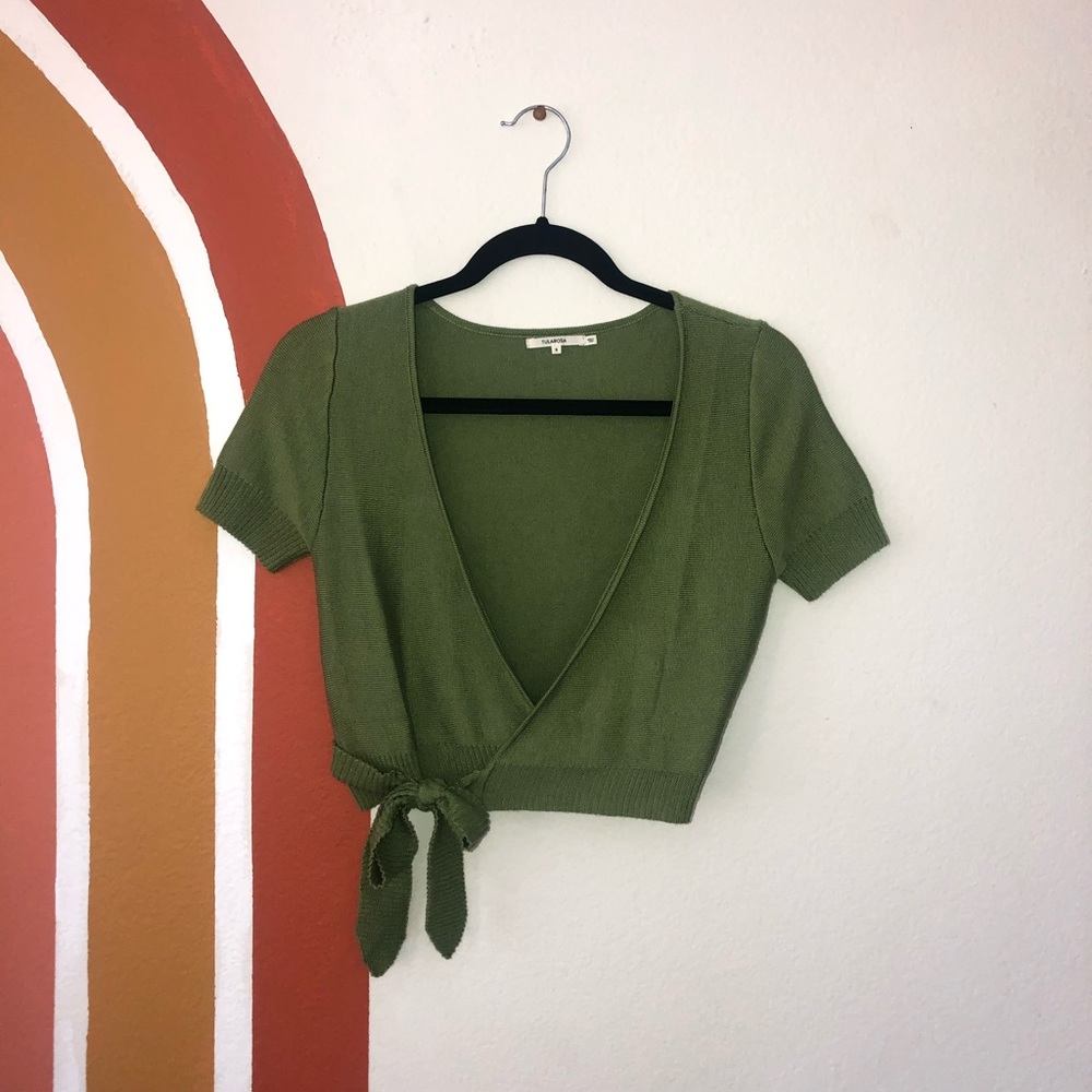Tularosa Green Knit Wrap Shirt